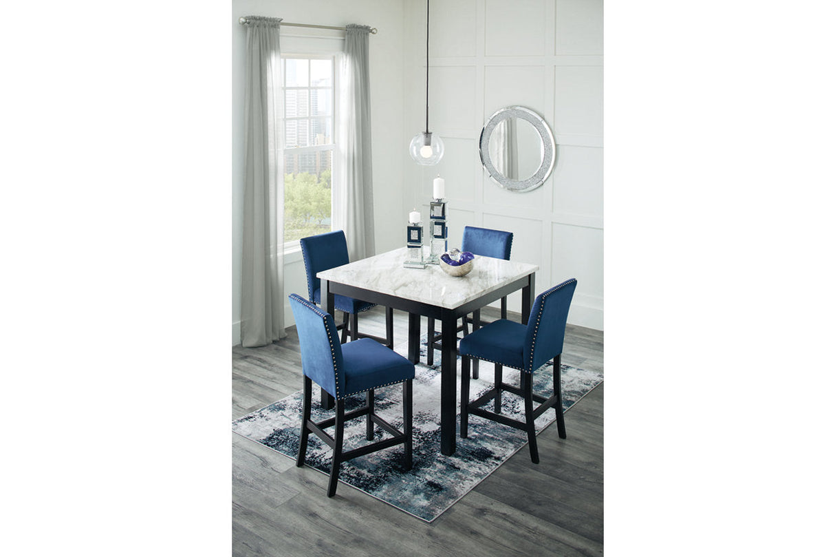 Cranderlyn Blue/White 5-Piece Counter Height Set