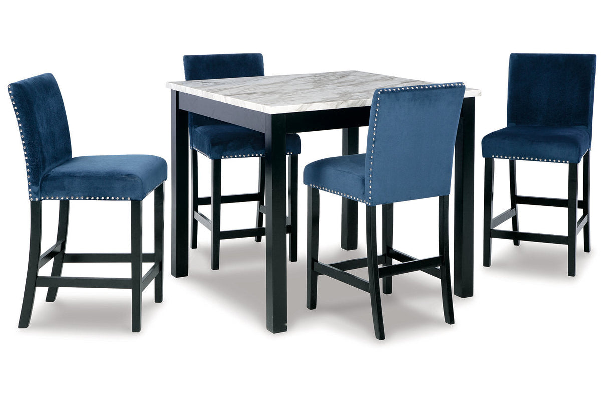 Cranderlyn Blue/White 5-Piece Counter Height Set