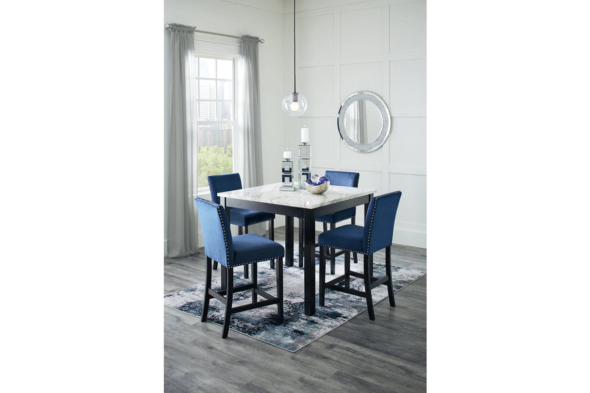 Cranderlyn Blue/White 5-Piece Counter Height Set