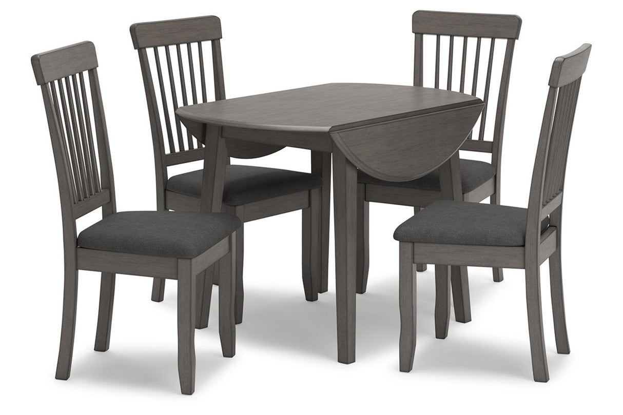 Shullden Gray Dining Table and 4 Chairs