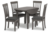 Shullden Gray Dining Table and 4 Chairs