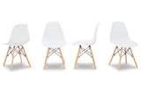 Jaspeni White/Natural Dining Chair, Set of 4