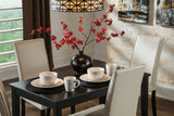 Kimonte Dark Brown Dining Table and 4 Chairs