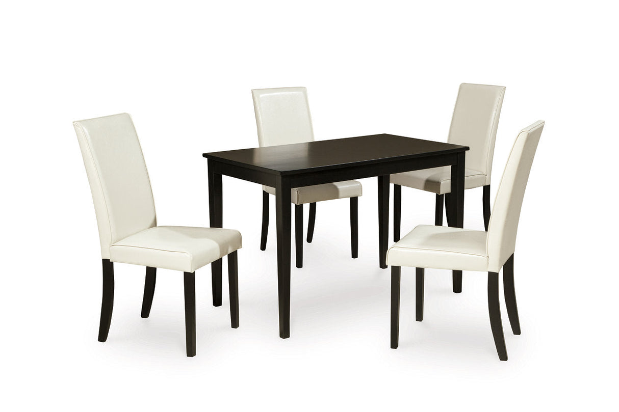 Kimonte Dark Brown Dining Table and 4 Chairs