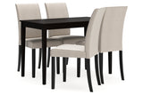 Kimonte Beige/Brown Dining Table and 4 Chairs