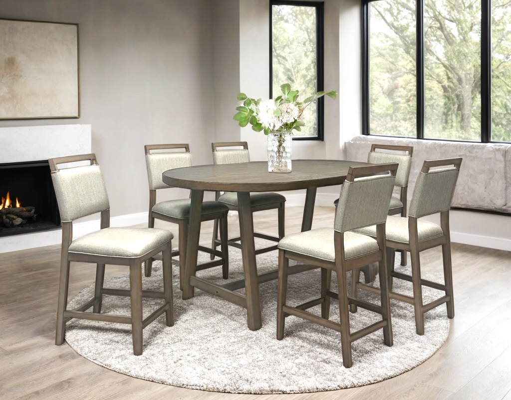 Seville 7-Piece Counter Height Dining Room Set by Happy Homes at Eve Furniture