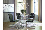 Madanere Chrome Finish Dining Table and 4 Chairs