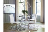 Madanere Chrome Finish Dining Table and 4 Chairs