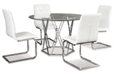 Madanere Chrome Finish Dining Table and 4 Chairs