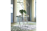 Madanere Chrome Finish Dining Table and 4 Chairs