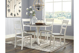 Nelling Two-tone Dining Table and 4 Chairs