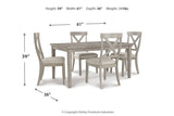 Parellen Gray Dining Table and 4 Chairs