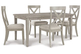 Parellen Gray Dining Table and 4 Chairs