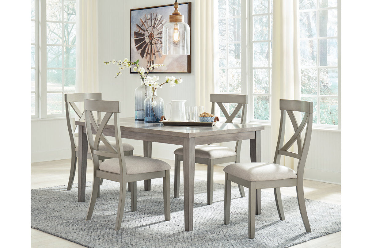 Parellen Gray Dining Table and 4 Chairs