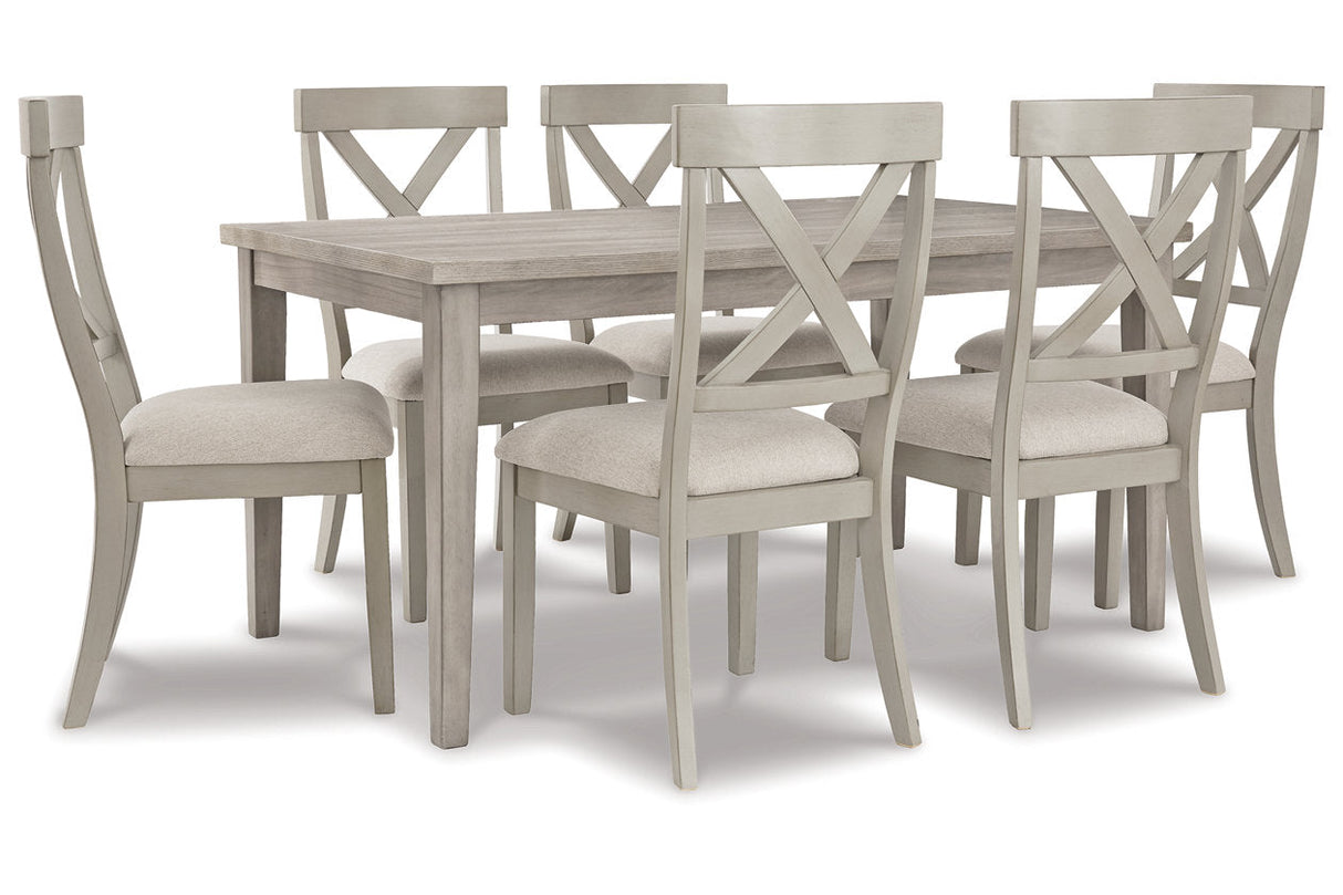 Parellen Gray Dining Table and 6 Chairs