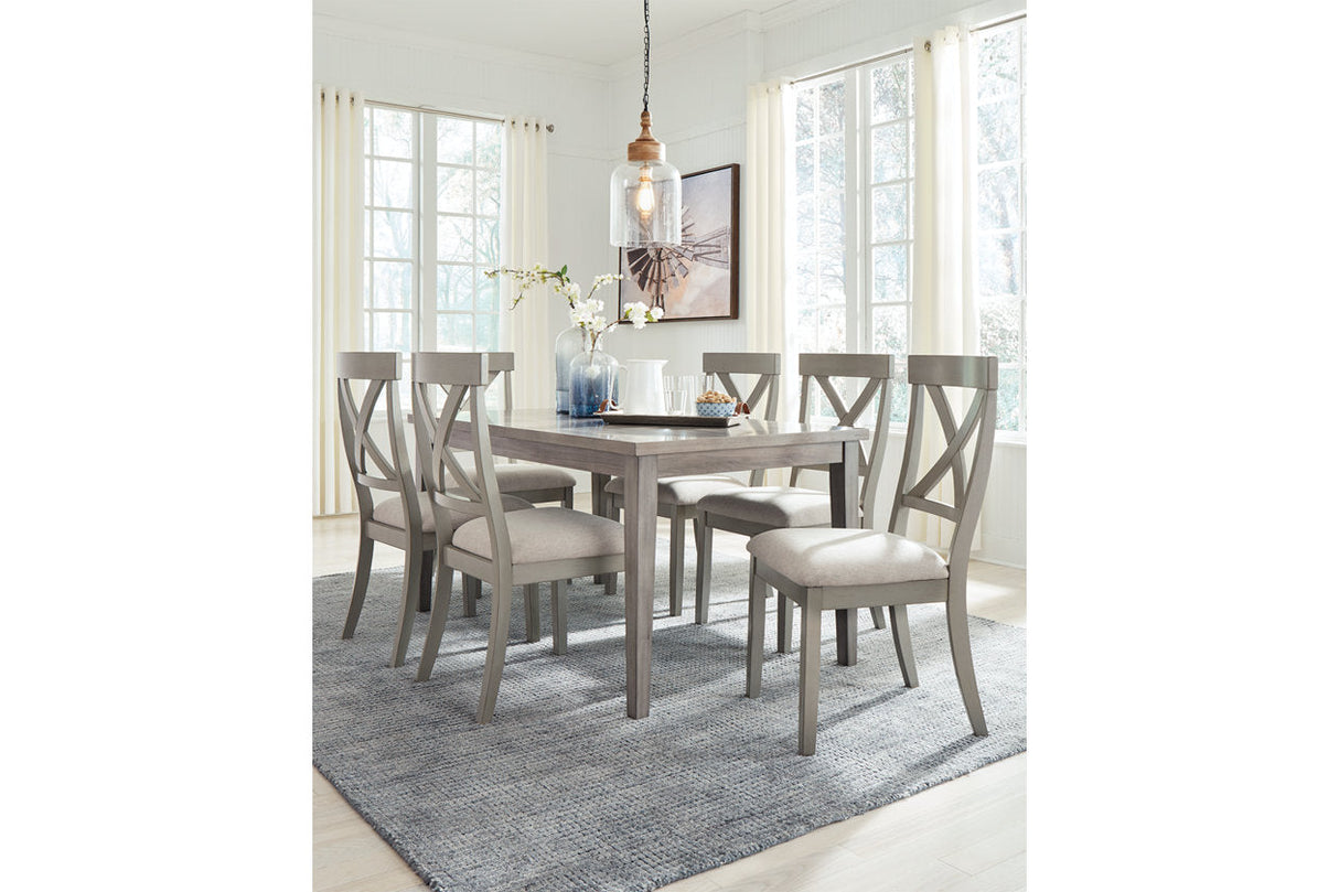 Parellen Gray Dining Table and 6 Chairs