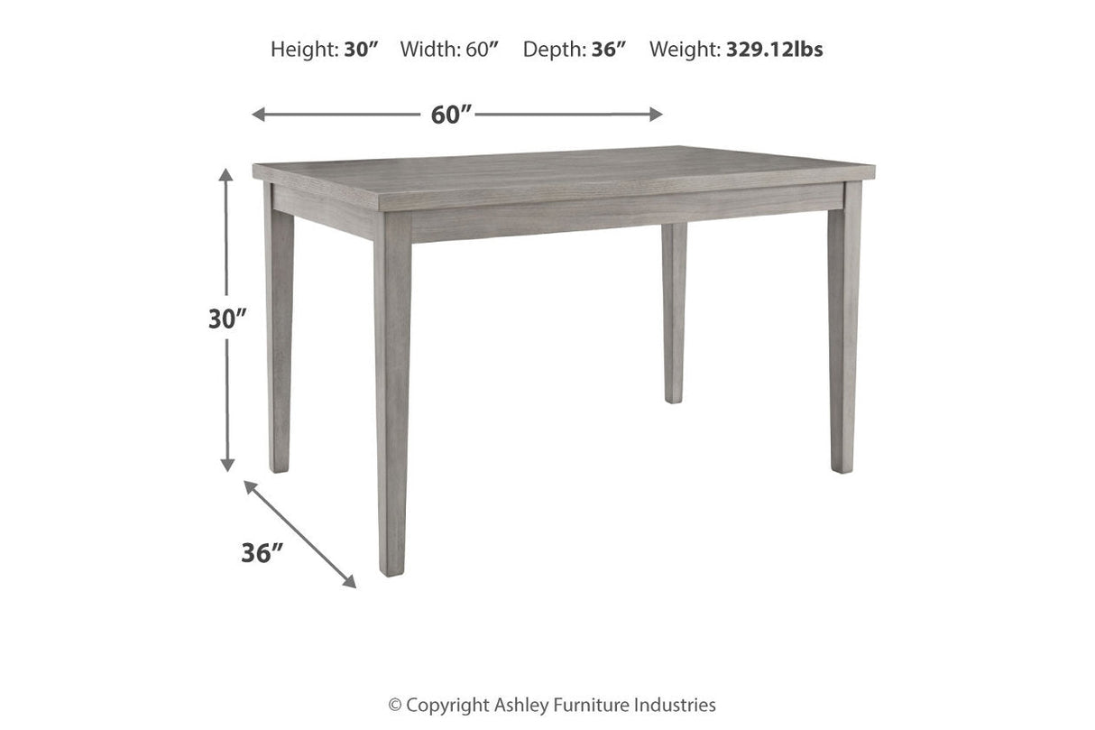 Parellen Gray Dining Table and 6 Chairs