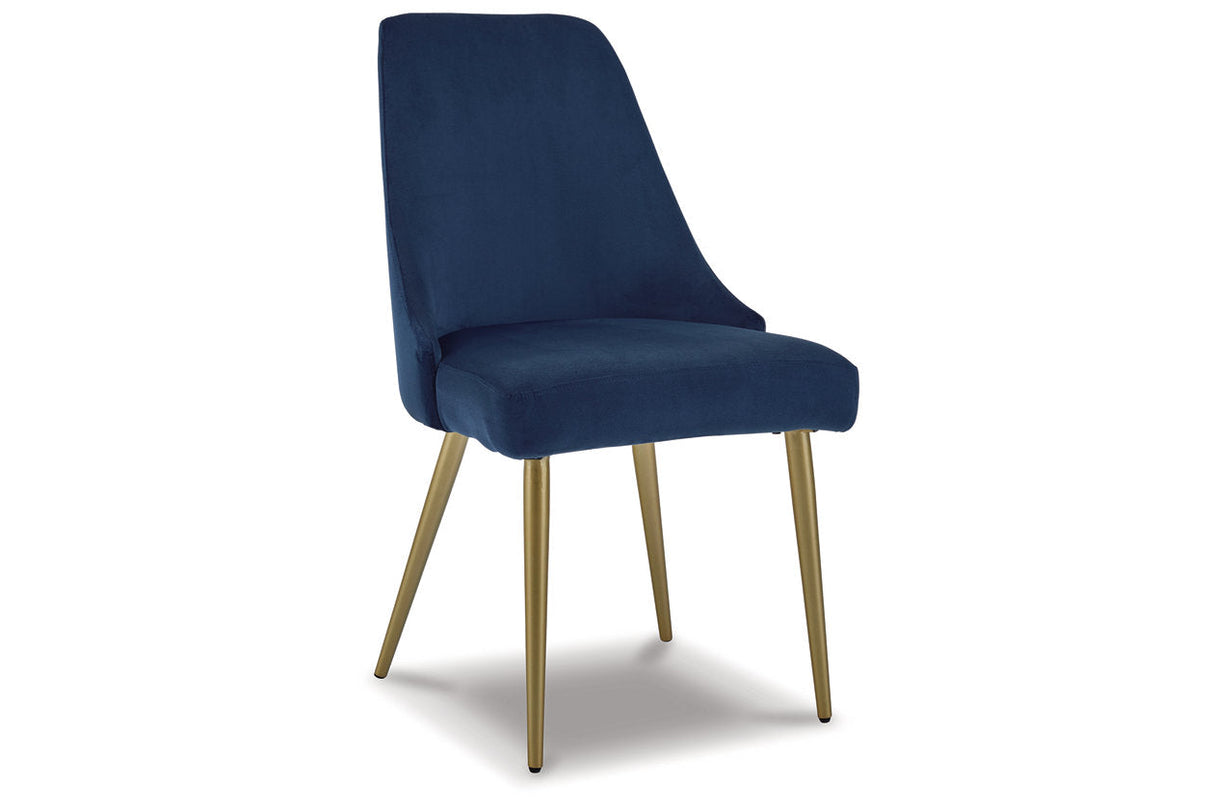 Wynora Blue/Gold Finish Dining Chair, Set of 2