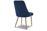 Wynora Blue/Gold Finish Dining Chair, Set of 2