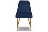 Wynora Blue/Gold Finish Dining Chair, Set of 2