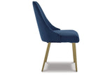 Wynora Blue/Gold Finish Dining Chair, Set of 2