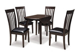 Hammis Dark Brown Dining Table and 4 Chairs