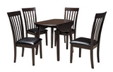 Hammis Dark Brown 5-Piece Drop Leaf Dining Set