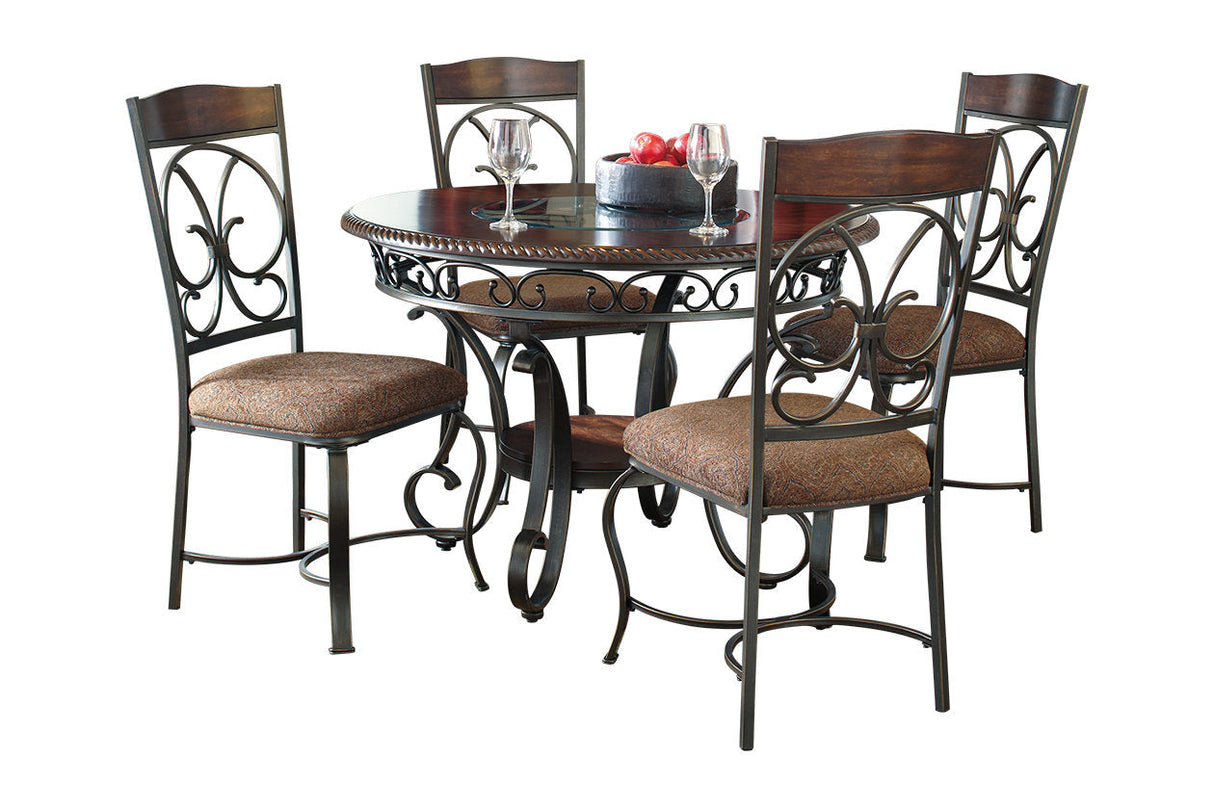 Glambrey Brown Dining Table with 4 Chairs