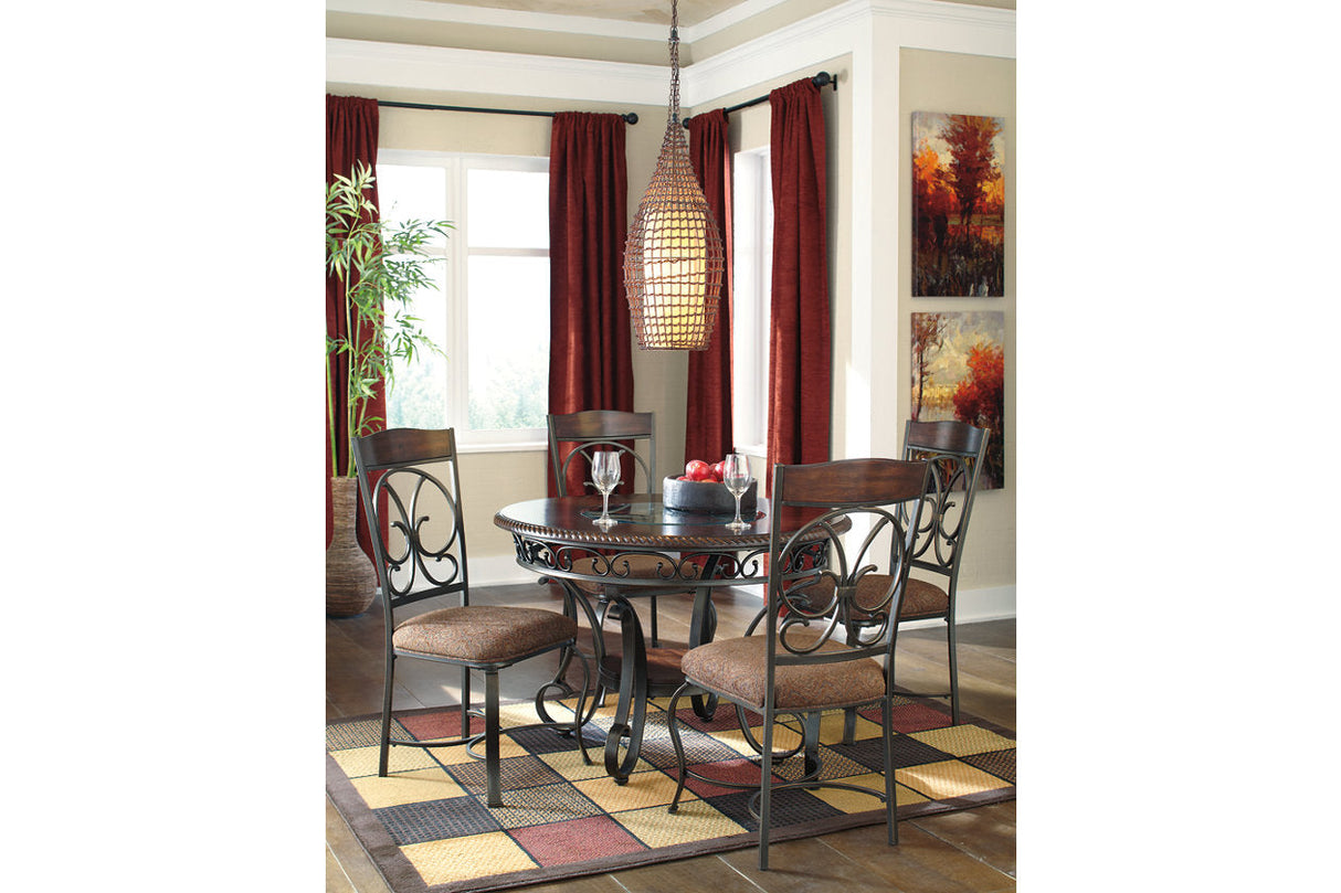 Glambrey Brown Dining Table with 4 Chairs