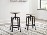 Lesterton Light Brown/Black Counter Height Set w/ Stools