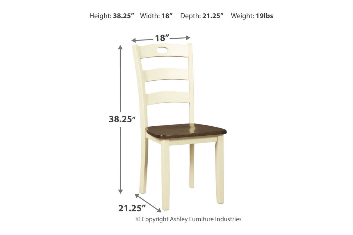 Woodanville Cream/Brown Dining Table with 2 Chairs