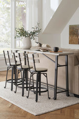 Karisslyn Whitewash/Black Counter Counter Height Set