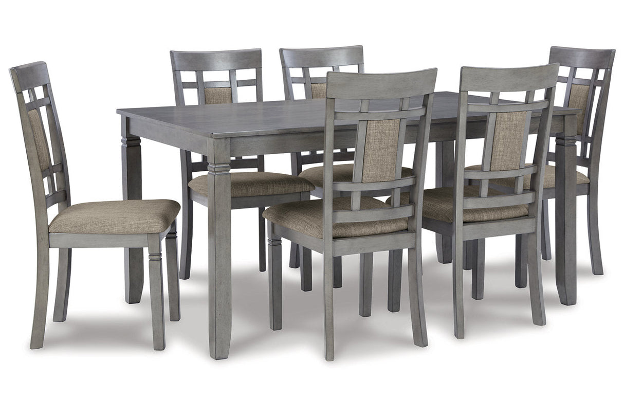 Jayemyer Charcoal Gray Dining Table and Chairs