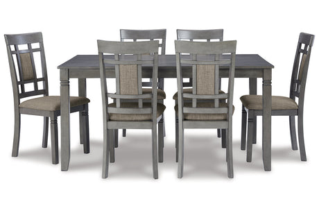 Jayemyer Charcoal Gray Dining Table and Chairs