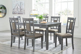 Jayemyer Charcoal Gray Dining Table and Chairs