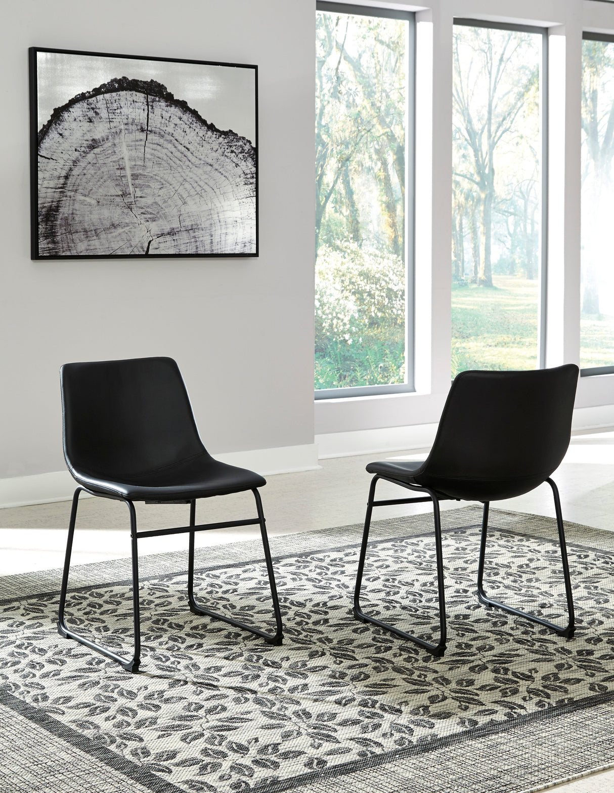 Centiar Gray/Black 3-Piece Round Dining Set