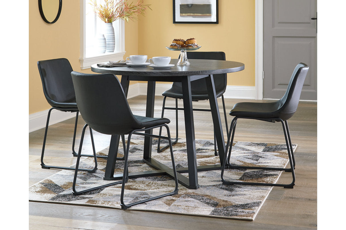 Centiar Black Dining Table and 4 Chairs