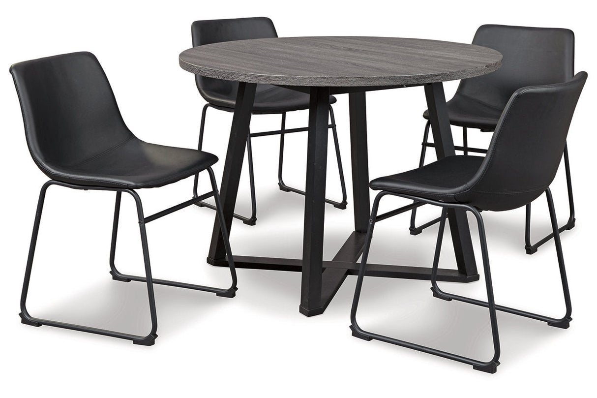 Centiar Black Dining Table and 4 Chairs