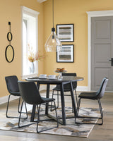 Centiar Gray/Black 5-Piece Round Dining Set