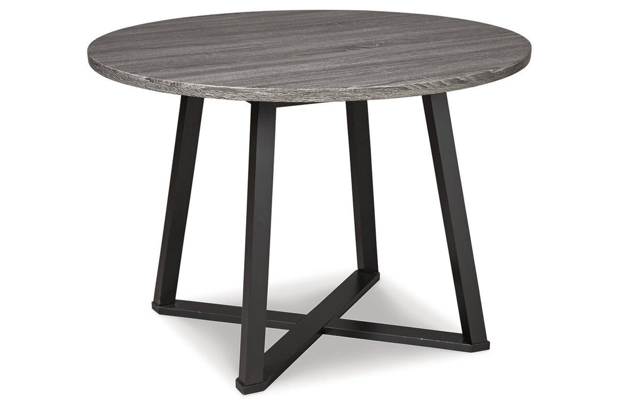 Centiar Gray/Black Dining Table with 4 Chairs