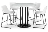 Centiar White/White Counter Height Dining Table and 4 Barstools