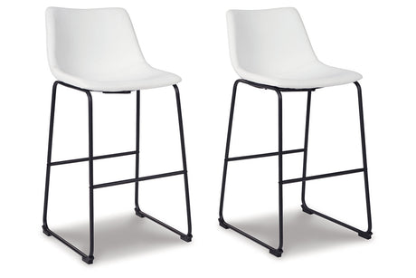 Centiar White Pub Height Barstool, Set of 2