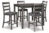 Bridson Gray 5-Piece Counter Height Set