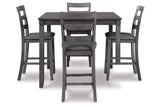 Bridson Gray 5-Piece Counter Height Set