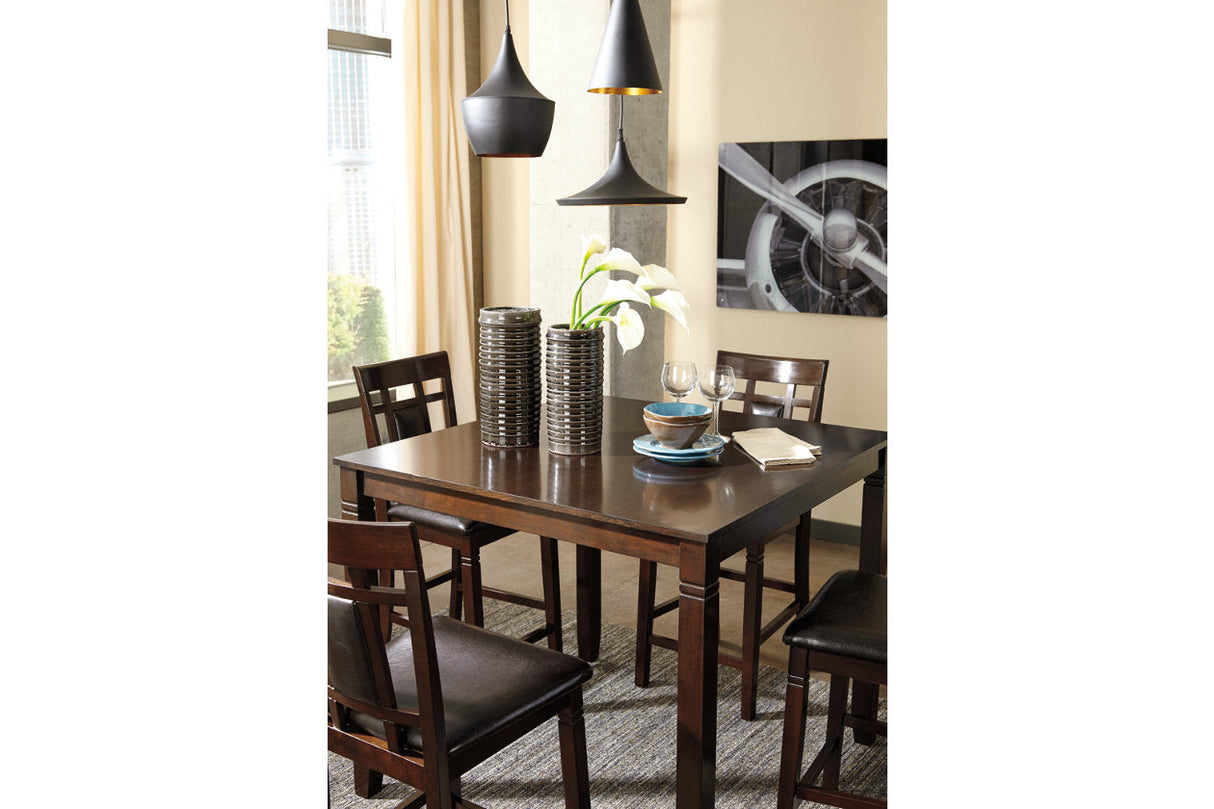 Bennox Brown 5-Piece Counter Height Set