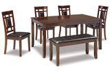 Bennox Brown Dining Table and Chairs with Bench