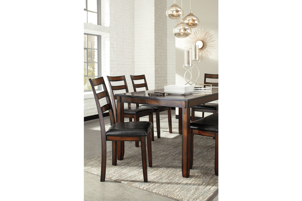 Coviar Brown Dining Table and Chairs with Bench