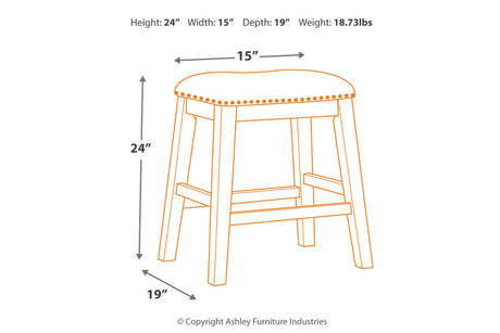 Caitbrook Gray Counter Height Upholstered Barstool, Set of 2