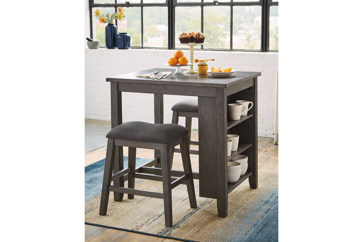 Caitbrook Gray 3-Piece Counter Height Set