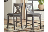 Caitbrook Gray Counter Height Dining Table and 4 Barstools